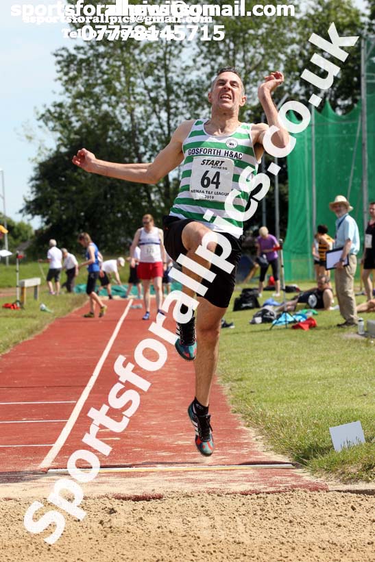 Mens long jump, 2019 NEMA Track and Field Champs, Monkton. Photo:  David T. Hewitson/Sports for All Pics